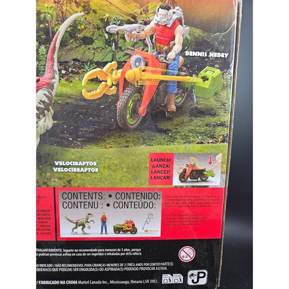 Jurassic Park Dennis Nedry Track & Chase Pack With Motorcycle & Velociraptor Fig - Picture 5 of 6
